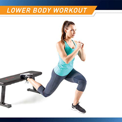 Marcy Flat Utility Weight Bench for Home Gym Weight Training and Ab Exercises - color: Basic - Black