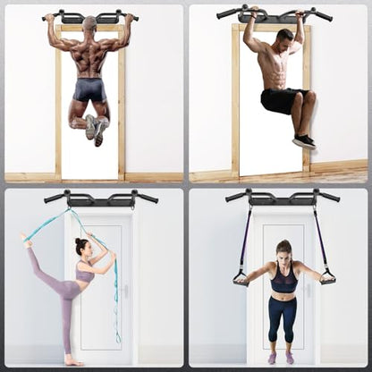 SELEWARE Heavy Duty Welded Pull Up Bar Wall/Joist/Ceiling Mount Chin Up Bar - color: C2: Black Wall Mount Pull Up Bar