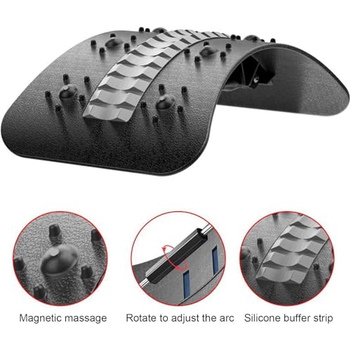 Back Stretcher, with AcupressurePoints, 38.5x21.5x6cm, Level Spinal Support Board, Spine Deck Massager Stretching Device, Versatile Back Support, for s Offices Home Gym Travel