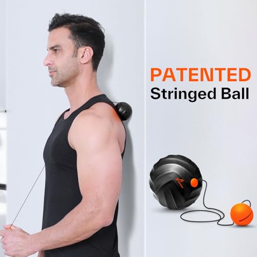 Sportneer 4 in 1 Foam Set, Muscle Relax Kit with 2 Textured Foam Pilates Rollers, Stringed Exercise Ball, Lacrosse Ball for Muscle Shoulder Back Leg Whole Body Relax Fitness Yoga - color: Black