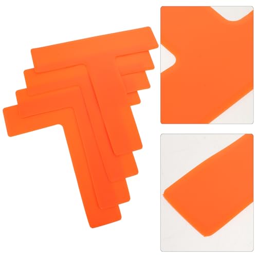 Toddmomy 4pcs T-Shaped Soccer Training Spot Markers, Flat Orange Activity Marking Pads for Football Agility Practice, Sports Ground Training Supplies for Field and Court Use