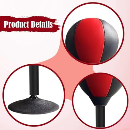 Boxing Speed Ball Suction Cup Base Punching Bag Desktop Heavy Duty PU Material Fast Reaction Agility Training Suitable for Adults Women Men Dorm Home