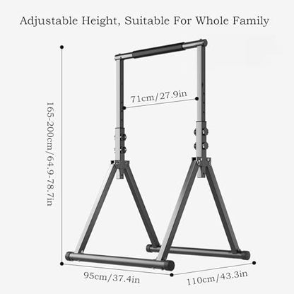 Pull Up Bar Foldable Power Tower Dip Station Adjustable Multi-functional Dip Bar Strength Training Fitness Equipment For Home Gym Support 1100lbs