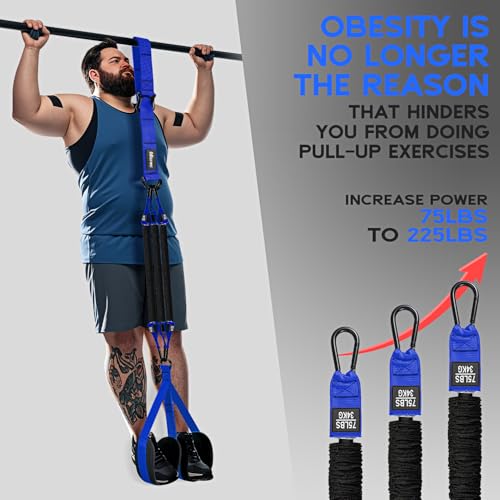 Pull Up Assistance Bands, Adjustable Heavy Duty Resistance Band for Pull Up, 3 Pull Up Bands, Comfortable Fabric Feet/Knee Rest, Assistance Bands for Pull-Up, Home Fitness, Body Stretching