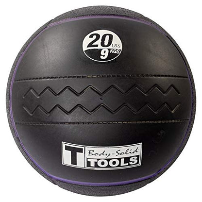 Body-Solid Heavy Rubber Medicine Ball - Non Bouncing Wall Balls for Strength Training, Weight Loss Workout, Core Exercise and Home Gym Fitness, Black - style: 20lbs.