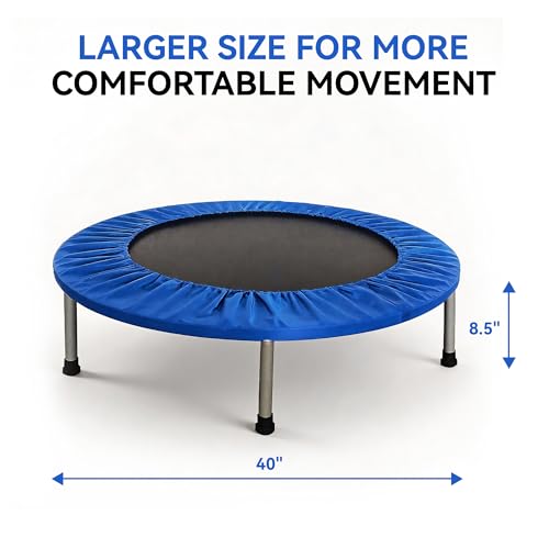Fitvids 40" Trampoline – Fitness Rebounder with Adjustable Foam Handle - color: Blue