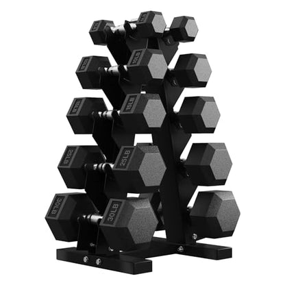 Hex Dumbbell Sets with Rack, 85-560lb Dumbbell Weight Set & Storage Rack - size: 170lb (5, 10, 15, 25, 30lb)x2& Rack