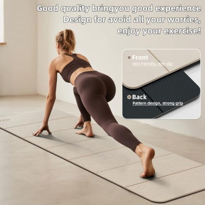 Foldable Yoga Mat Thick 0.32"(8mm) - color: Beige