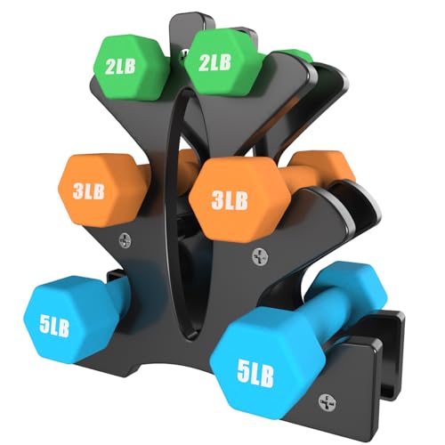 Portzon Weights Dumbbells Set with Various Color and Weights and Compatible, 20 LB, Anti-Slip, Anti-roll, Hex Shape
