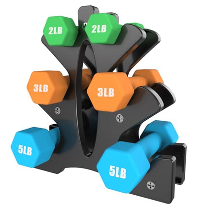 Portzon Weights Dumbbells Set with Various Color and Weights and Compatible, 20 LB, Anti-Slip, Anti-roll, Hex Shape