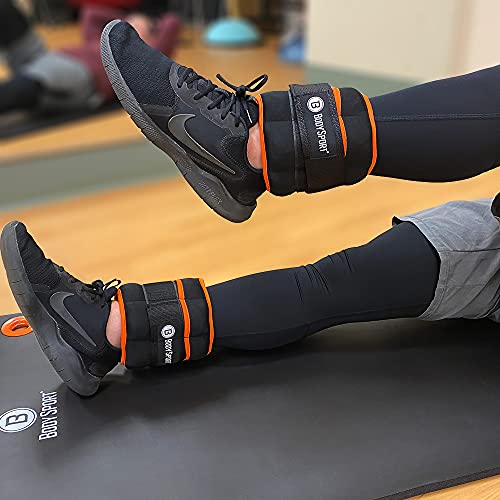 Body Sport Adjustable Ankle Weights, 1 lb.–5 lb. – Customizable Ankle and Wrist Weight Sets for Men, Women, and Kids – Workout Aid for Added Resistance – Weight Set for Walking, Running,
