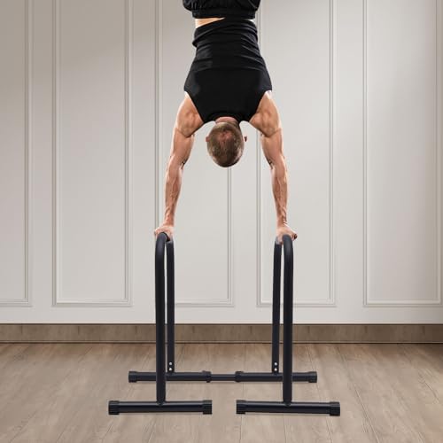Dip Bar, Heavy Duty Dip Bar Stand Fitness Workout Adjustable Parallel Bar For Home Work Out, Dip Station With 440 LBS Capacity (34.25-41.34"L x 24.85"W)