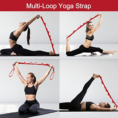 23KN (5070 lbs) Heavy Duty Straps - 2 Pack Adjustable Daisy Chain Webbing for Aerial Yoga, Hammock, Fitness & Rigging - CE/EN566 Certified, Red/Grey - color: Red
