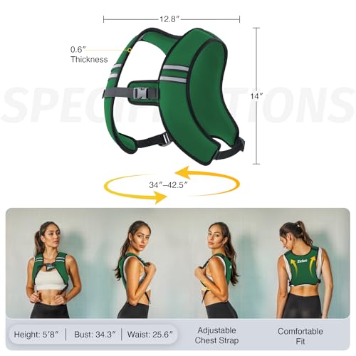 Zelus Weighted Vest for Women Men, Washable Z-Fit Weighted Vest 5/10/15lb - color: Green, size: 10 LB
