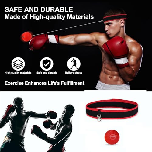 Dermasy® Upgraded Boxing Reflex Ball, Boxing Training Ball with Headband Perfect for Reaction, Punching Speed, Fight Skill, Fitness, Newst Boxing Equipment - style: 1 ball