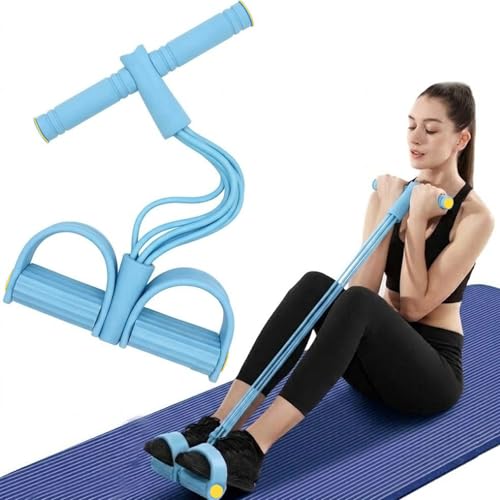 Hllpro Gentle Fit Exercise Band, 6-Tube Pedal Resistance Bands with Handles, Multifunction Fitness Resistance Bands for Abdomen, Waist, Arms, Legs & Full Body Workout