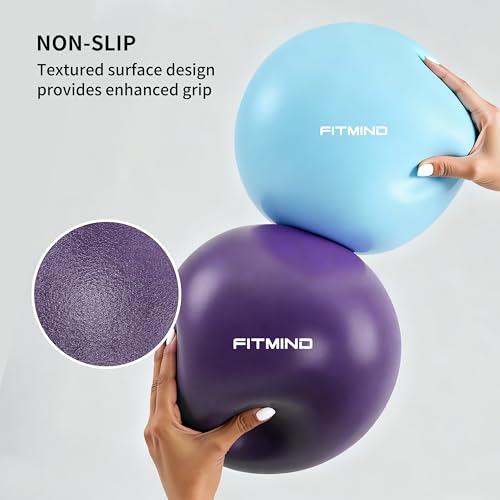 FITMIND_Pilates Ball 10 Inch Anti-Burst Slip Resistant Mini Yoga Ball for Fitness, Core Training, Physical Therapy, Balance, Stability, Stretching 200kg 440lbs Capacity