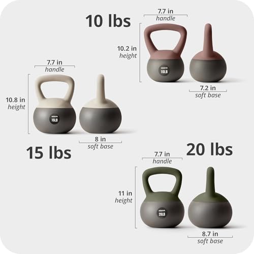 WeGym Soft Kettlebells and Kettlebell Sets for Home Strength Training - color: Mix-3 PCS, style: 10+15+20LB