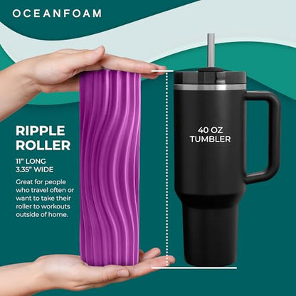 Oceanfoam Ripple Roller - Small Foam Roller for Physical Therapy (Magenta) - color: Magenta