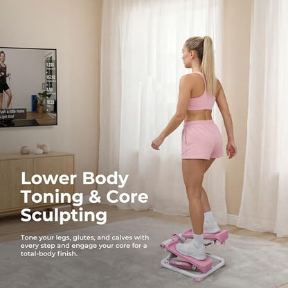 Sunny Health & Fitness Mini Stepper w/LCD Monitor & Adjustable Step Height - color: Pink