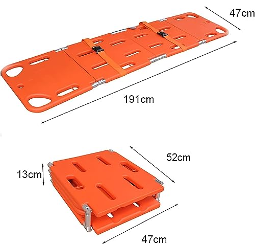 RUANLOV Foldable Spine Board Stretcher Backboard, Transfer Backboard Immobilization Portable Patient Transport Rescue Lightweight PE Plastics Ambulance Stretcher (A)