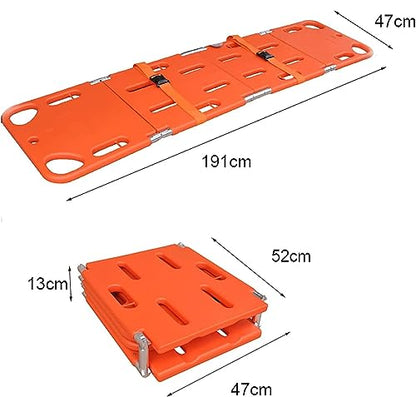 RUANLOV Foldable Spine Board Stretcher Backboard, Transfer Backboard Immobilization Portable Patient Transport Rescue Lightweight PE Plastics Ambulance Stretcher (A)