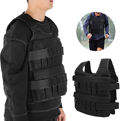 35KG Weighted Vest for Men, with 32 Pockets, Strength Training Vest, Adjustable Body Mesh Sandbag Running Weighted Carrier