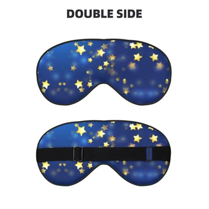 Gold Glamour Stars Sleep Mask Eye Mask with Adjustable Strap Eye Sleep Shade Cover Blocks Light for Women Men Airplane Travel Nap - color: Gold Glamour Stars