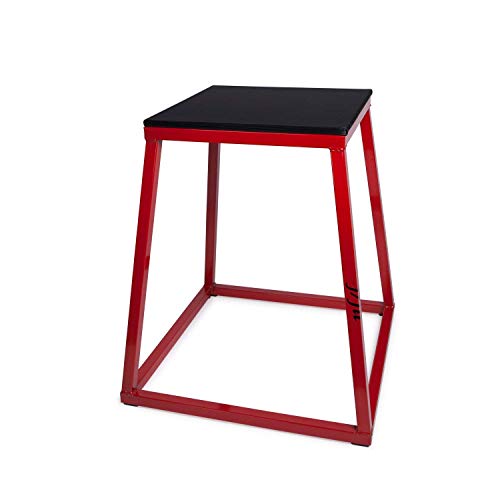 JFIT Plyometric Boxes - Made in Taiwan NO Assembly Required Single - Height Box Set and Adjustable Box Options Plyometric Platform and Jumping Agility Box for Training Conditioning Strength Training - style: 18" Height (Single Plyo Box)