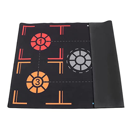 Estink Rubber Basketball Training Mat Black 2mm Footstep Dribbling Practice Mat 67 X 92cm with Point Markers Foldable Non Slip for Kids Under Training