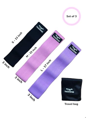 Thigh Resistance Bands Booty Butt Legs Set of Three Non Slip Fabric Women Men Unisex