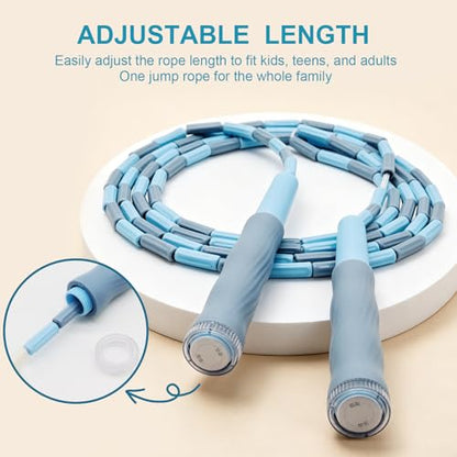 10 Pack Beaded Jump Rope for Kids, Upgraded Segmented Jumping Rope with Soft Anti-slip Handles Tangle-Free Segmented Jump Rope Adjustable Skipping Rope Speed Rope for Men & Women