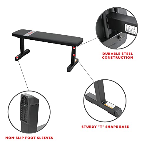 Sunny Health & Fitness Heavy-Duty Weight Bench for Home Gym Training - color: 1. Black