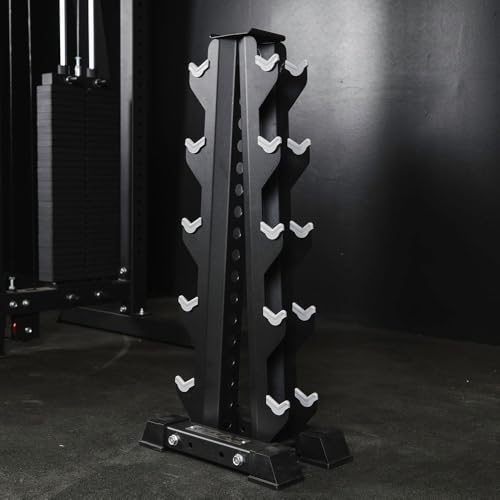 Titan Fitness Vertical Dumbbell Rack, A-Frame Configuration Protective Bumper Cradles, Home Gym Accessories