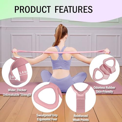 Full Body Resistance Bands Set for Women & Men, Professional Upper & Lower Body Workout Bands for Arms, Legs, Glutes, Yoga, Strength Training, Home Gym Fitness Equipment - color: GreenPurple 4pcs