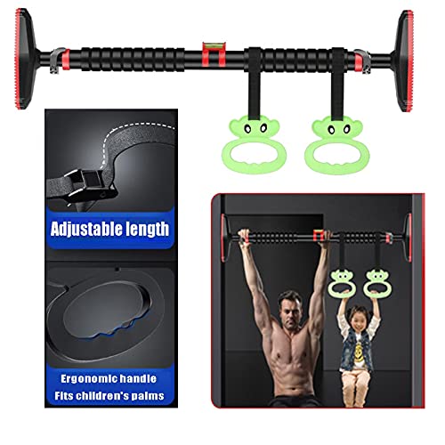 Pull-Up Bars Portable Horizontal Bar No Screws Chin Up Ball, 70-90cm Adjustable Door Corridor Strength Training Fitness Bar Children's Ring Kit
