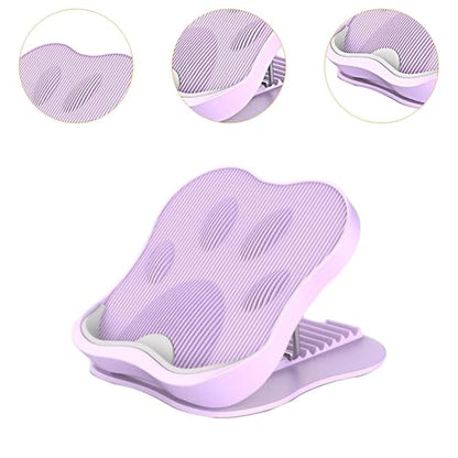 Calf Stretching Board Calf Stretcher Anti Slip Foldable Standing Leg Stretching Adjustable Fitness Board for Heel Hamstring, Pink(Violet)