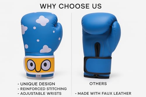 Kids Boxing Gloves – Cartoon Design Training Gloves for Boys & Girls | Comfortable Padding, Secure Wrist Support for Boxing, Kickboxing & Martial Arts