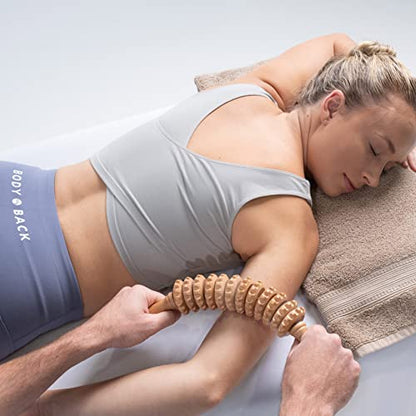 Body Back Wood Therapy Curved Roller for Maderoterapia, Lymphatic Drainage, Cellulite Massage, and Massage Rolling, Natural Muscle Massage Stick Tool for Massage and Relaxation - size: Curved
