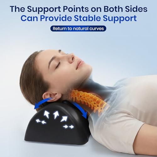 3 Level Adjustable Occipital Release Tool-Cervical Traction Device for Tmj,Shoulder Deep Tissue Relief,Neck Stretcher Pillow for Neck Pain Relief with Trigger Point Massager