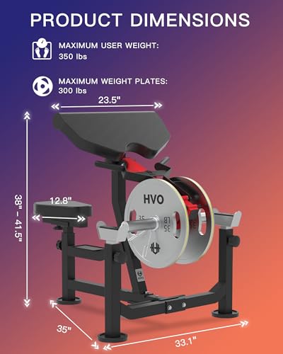 HVO Bicep Tricep Curl Machine Preacher: Curl Bench 2 in 1 Arm Curl and Tricep Extension Machine for Home Gym Workout