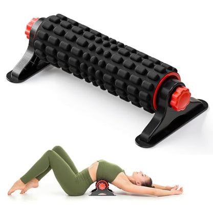 XL IT Band Firm Foam Roller with Resistance Holder - 17 inches - Exercise Roller for IT Band Issues, Deep Tissue Muscle Massage, Muscle and Back Roller for Fitness, Gym Equipment (Black) - color: Black