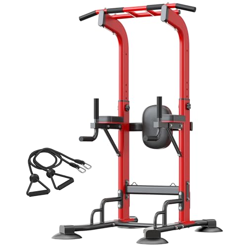 sogesfurniture Adjustable Dip Station & Pull Up Bar – Heavy Duty Calisthenics Workout Equipment for Home Gym, Multi-Function Fitness Training with Push Up Handles, Dips, Pull Ups & Push Ups