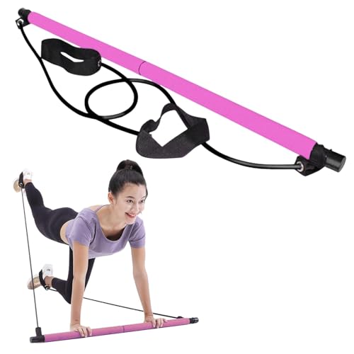 Pilates Bar Kit with Resistance Bands, at Home Workout Equipment Resistance Bands, Multifunctional Pilates Bar for Women & Men Gym Yoga Fitness Strength Training