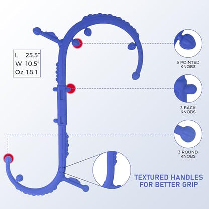 Massage Stick,Handheld Trigger Point Back and Neck Massager Cane, Deep Tissue Self Massage Tool for Muscle Knots and Myofascial Release,for Pain Relief and Muscle Recovery,Blue - color: Blue