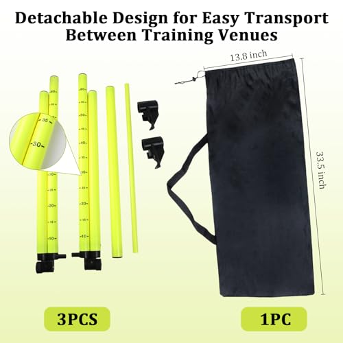 3PCS Adjustable Height Hurdles Training Equipment, Agility Hurdles with Storage Bag, Removable Track Hurdle, Speed Training Equipment for Soccer, Football and Track & Field Sports