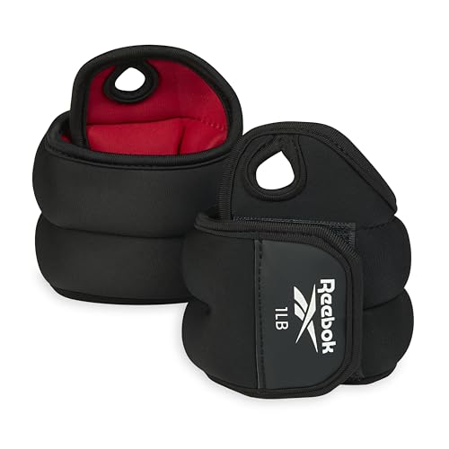 Reebok Wrist Weights, Wearable Weights with Thumb Loop for Arm Fitness, Boxing, Yoga, Walking & More, Polyester Spandex Wrist Wraps, Home Workout Essentials & Gym Accessories for Women & Men