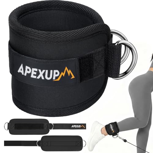 Ankle Strap for Cable Machine, Ankle Resistance Bands, Cable Kick Back Ankle Straps for Gym, Glute Workouts, Leg Extensions, Adjustable Straps with Neoprene Padding - color: Black, style: Single