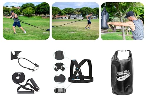 Resistance Training Sled - Weight Sled Harness & Handles - Extreme Workout for Athletes - Burn 3X The Calories - 4-Piece Kit for Gym, Home and, Outdoor - style: Whole kit