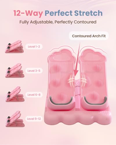kisnbld Slant Board, 3 in 1 Calf Stretch Board with Foot Massager & Resistance Bands, 12-Level Adjustable Incline Calf Stretcher for Relieving Calf Ankle Achilles Pain, Balance Exercise Trainer